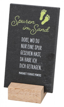 Schiefertafel - Spuren im Sand