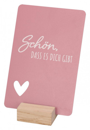 Metalltafel zum Aufstellen - Schön, dass es dich gibt
