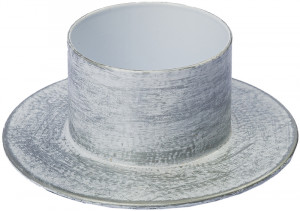 Kerzenleuchter Metall, weiß-silber