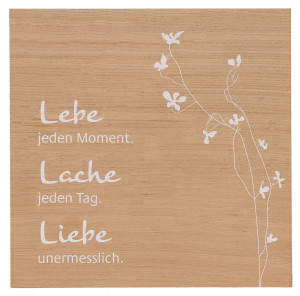 Holztafel aus Eiche - Lebe, Lache, Liebe