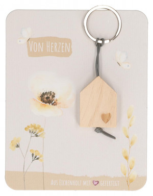 Holz-Schlüsselanhänger - Von Herzen