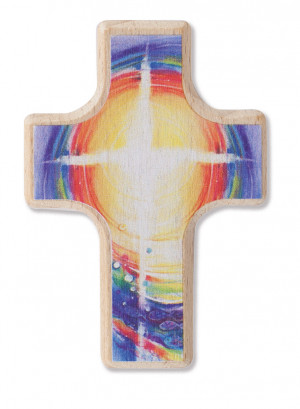 Handschmeichlerholzkreuz Kreuz und Fische