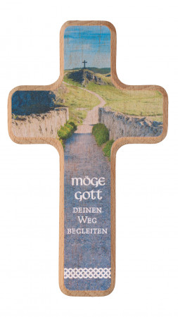 Holzkreuz - Möge Gott deinen Weg begleiten