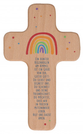 Kinderholzkreuz - Ein bunter Regenbogen