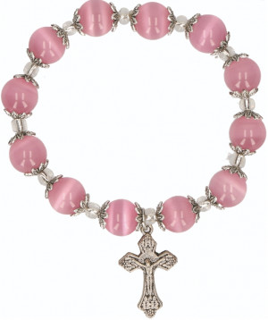 Armband mit rosa Glasperlen