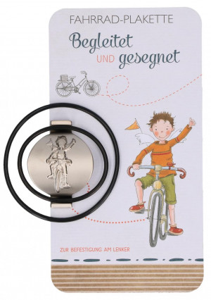 Fahrrad-Plakette für Lenker - Begleitet und gesegnet