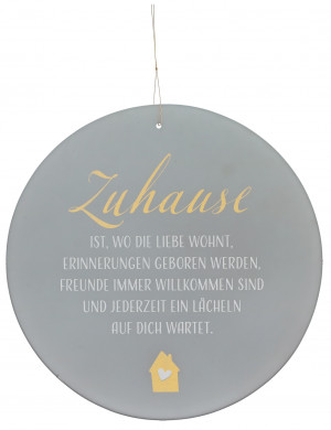 Glasrelief zum Aufhängen - Zuhause