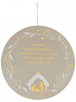 Glasrelief zum Aufhängen - Wunder der Weihnacht