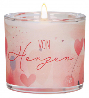 Glaswindlicht zum Geburtstag - Von Herzen
