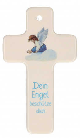 Porzellankreuz - Dein Engel beschütze dich