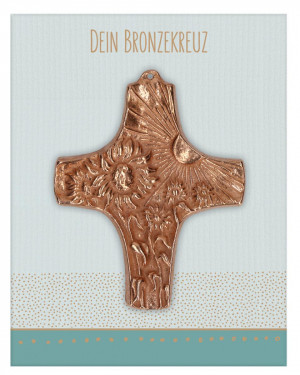 Kommunionkreuz aus Bronze - Schöpfung