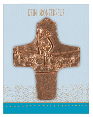 Kommunionkreuz aus Bronze - Der Herr ist mein Hirte