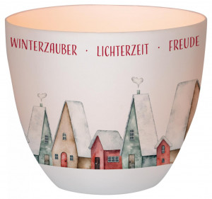 Windlicht aus Porzellan - Winterzauber