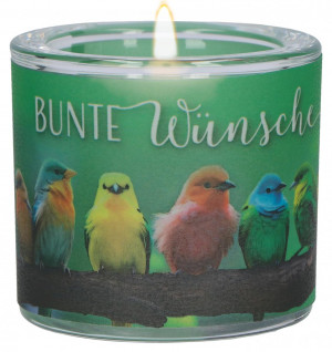 Glaswindlicht zum Geburtstag - Bunte Wünsche für dich