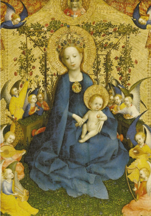 Klappkarte Die Muttergottes in der Rosenlaube