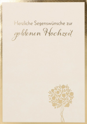 Glückwunschkarte - Herzliche Segenswünsche zur goldenen Hochzeit