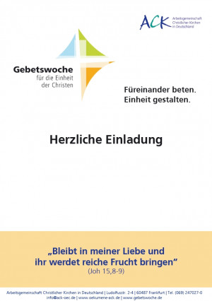 „Bleibt in meiner Liebe und ihr werdet reiche Frucht bringen.“<br>Joh 15,8-9