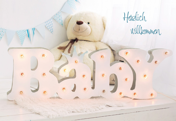 Glückwunschkarte zur Geburt - Herzlich willkommen Baby