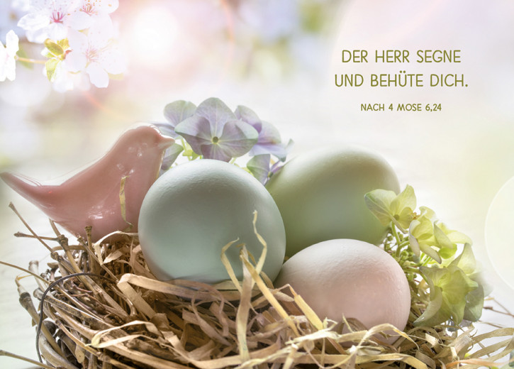 Postkarte zu Ostern - Der Herr segne und behüte dich