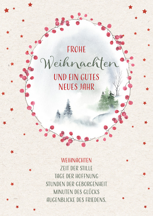Postkarte - Frohe Weihnachten und ein gutes neues Jahr