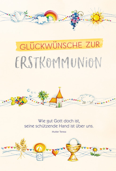 Geldgeschenkkarte Glückwünsche zur Erstkommunion