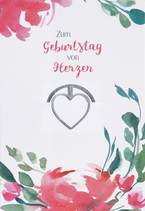 Glückwunschkarte - Zum Geburtstag von Herzen