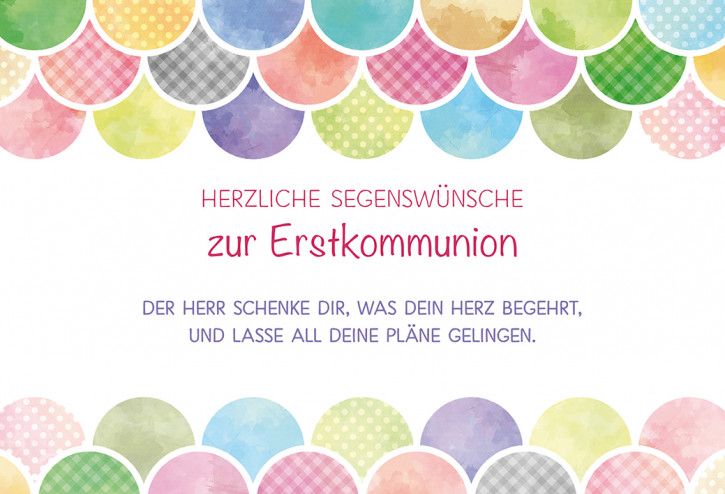 Glückwunschkarte - Herzliche Segenswünsche zur Erstkommunion