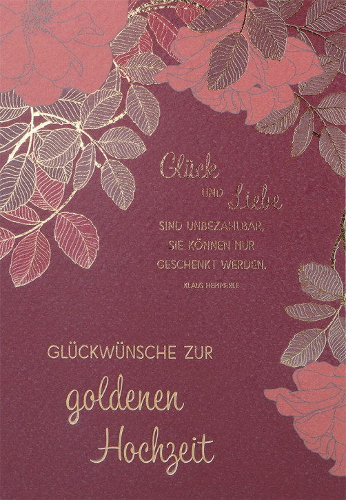 Glückwunschkarte - Glückwünsche zur goldenen Hochzeit