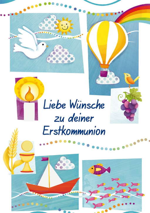 Glückwunschkarte - Liebe Wünsche zu deiner Erstkommunion