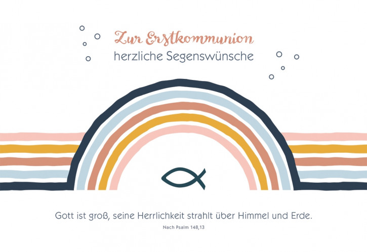 Glückwunschkarte - Zur Erstkommunion herzliche Segenswünsche