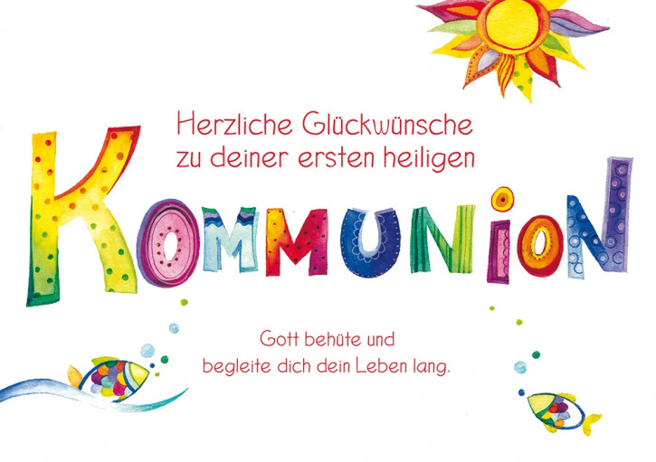 Glückwunschkarte - Herzliche Glückwünsche zu deiner ersten heiligen Kommunion