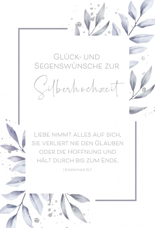 Glückwunschkarte - Glück- und Segenswünsche zur Silberhochzeit