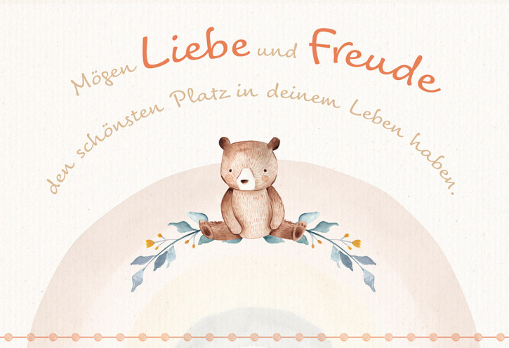 Glückwünschkarte zur Geburt - Mögen Liebe und Freude...