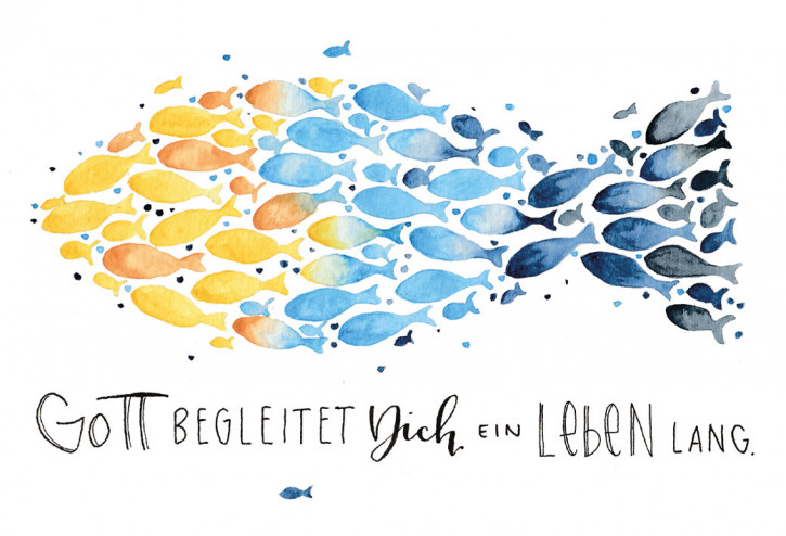 Glückwunschkarte zur Erstkommunion - Gott begleitet dich ein Leben lang