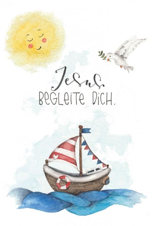 Glückwunschkarte zur Erstkommunion - Jesus begleite dich