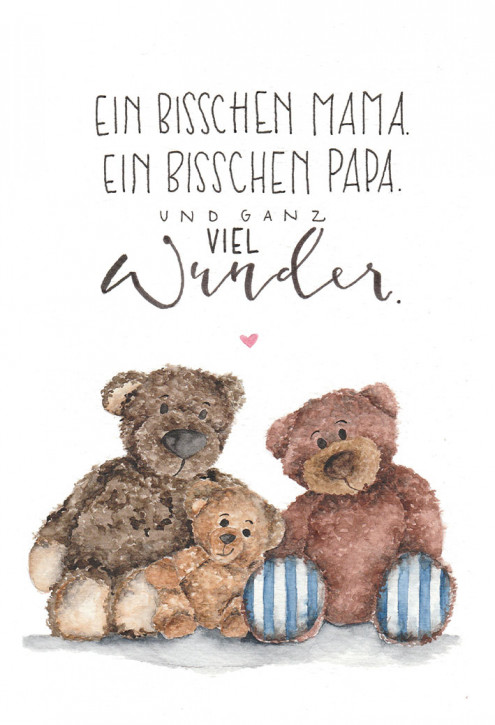 Glückwunschkarte zur Geburt - Ein bisschen Mama, ein bisschen Papa...
