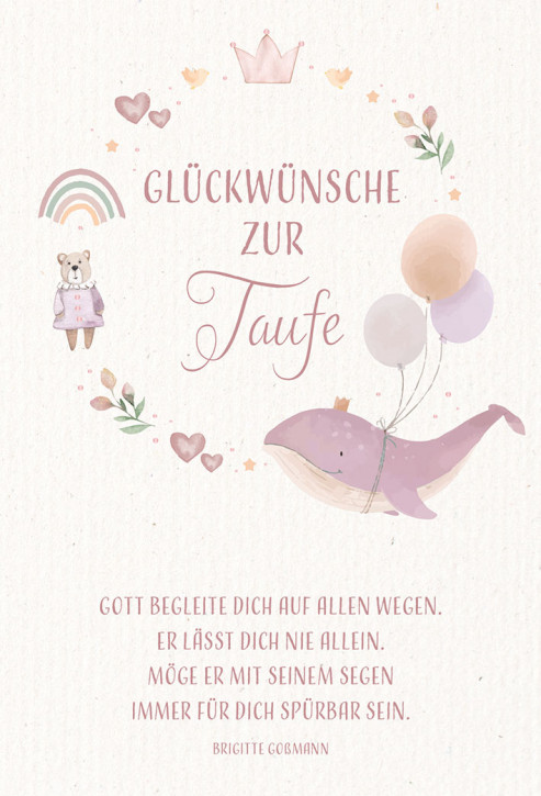 Glückwunschkarte - Glückwünsche zur Taufe