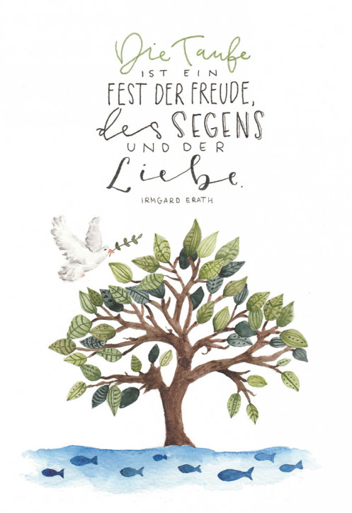 Glückwunschkarte zur Taufe - Die Taufe ist ein Fest der Freude...