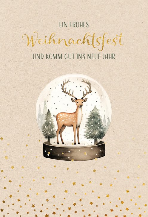 Weihnachtskarte - Ein frohes Weihnachtsfest und komm gut ins neue Jahr