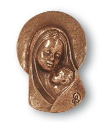 Bronzerelief Maria mit Kind