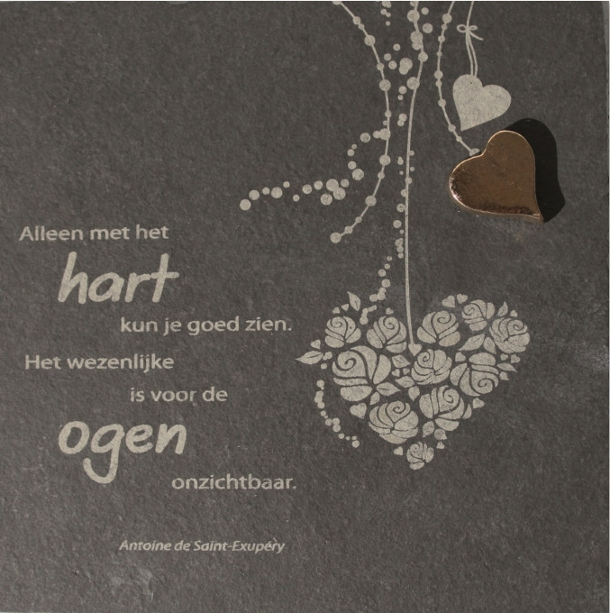 Schieferplatte "Alleem met je ..."