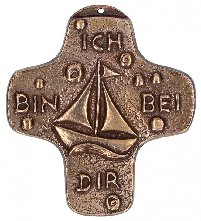 Kommunionkreuz aus Bronze - Ich bin bei dir