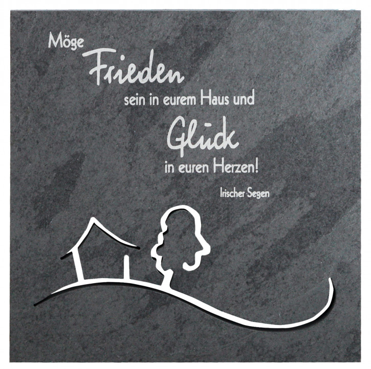 Schieferrelief Frieden und Glück