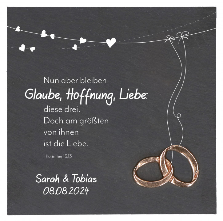 Schieferrelief zur Hochzeit