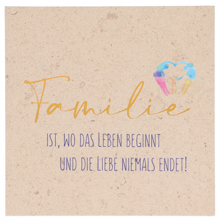 Natursteintafel - Familie