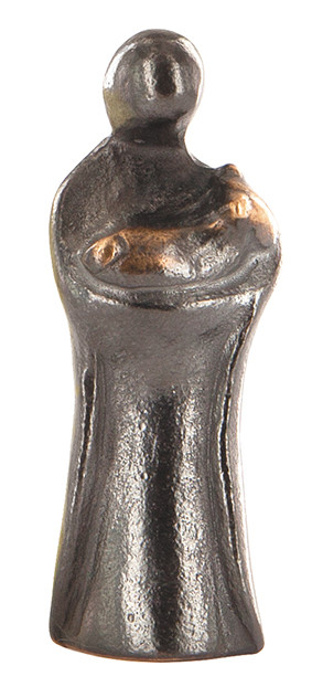 Mädchen mit Lamm aus Bronze