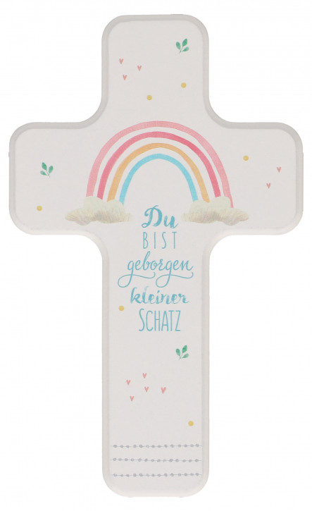 Kinderholzkreuz - Du bist geborgen kleiner Schatz