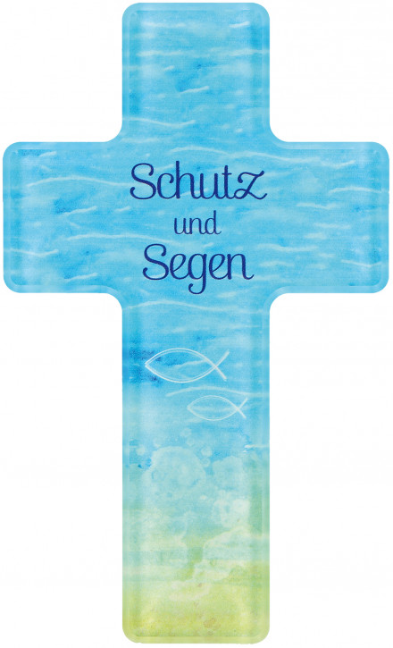 Acrylglas-Kreuz - Schutz und Segen - 8,5 x 14 cm