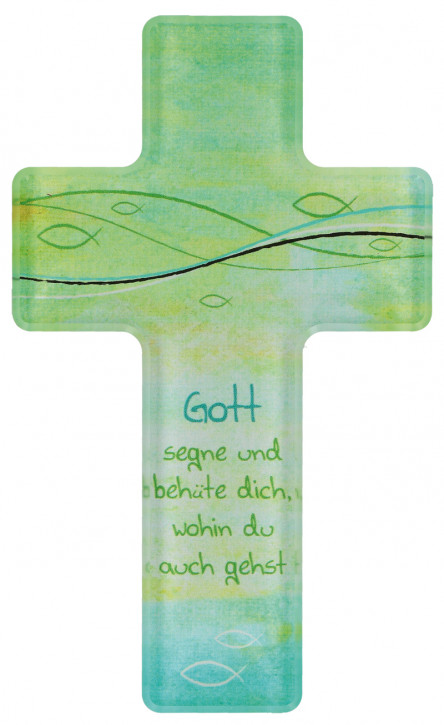 Acrylglas-Kreuz - Gott segne dich - 8,5 x 14 cm