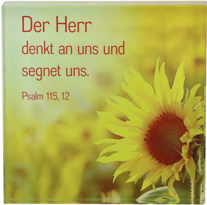 Glastafel - Der Herr denkt an uns